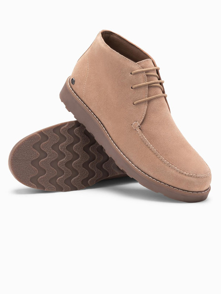 Ombre Clothing Pánske semišové členkové topánky s hrubou podrážkou béžové Ombre Clothing