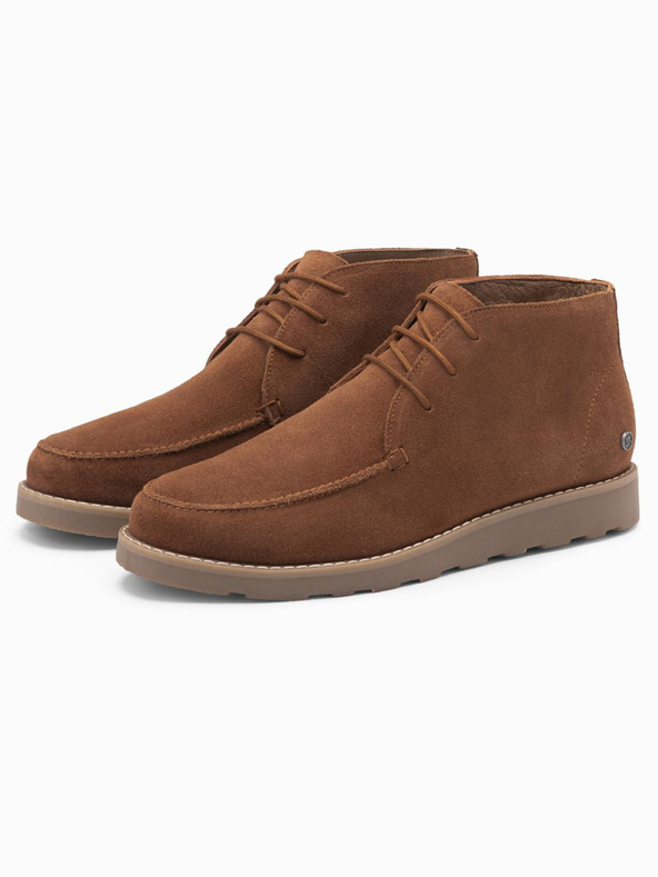 Ombre Clothing Pánske semišové členkové topánky s hrubou podrážkou hnedé Ombre Oblečenie