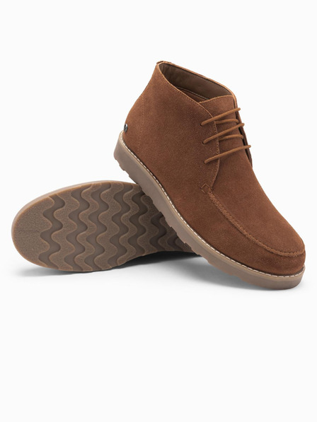 Ombre Clothing Pánske semišové členkové topánky s hrubou podrážkou hnedé Ombre Oblečenie