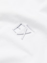 Ombre Clothing Pánske tričko SLIM FIT s výstrihom do V s elastanom a potlačou biele Ombre Oblečenie