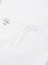 Ombre Clothing Pánske tričko SLIM FIT s výstrihom do V s elastanom a potlačou biele Ombre Oblečenie