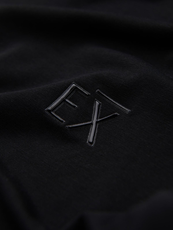 Ombre Clothing Pánske tričko SLIM FIT s výstrihom do V s elastanom a potlačou čierna Ombre Oblečenie