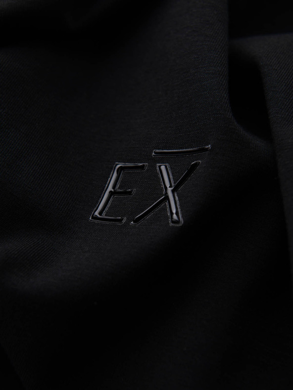 Ombre Clothing Pánske tričko SLIM FIT s elastanom a potlačou čierne Ombre Oblečenie