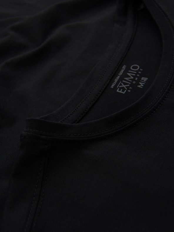 Ombre Clothing Pánske tričko SLIM FIT s elastanom a potlačou čierne Ombre Oblečenie