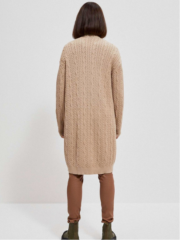 Moodo Béžový dámsky dlhý sveter Moodo