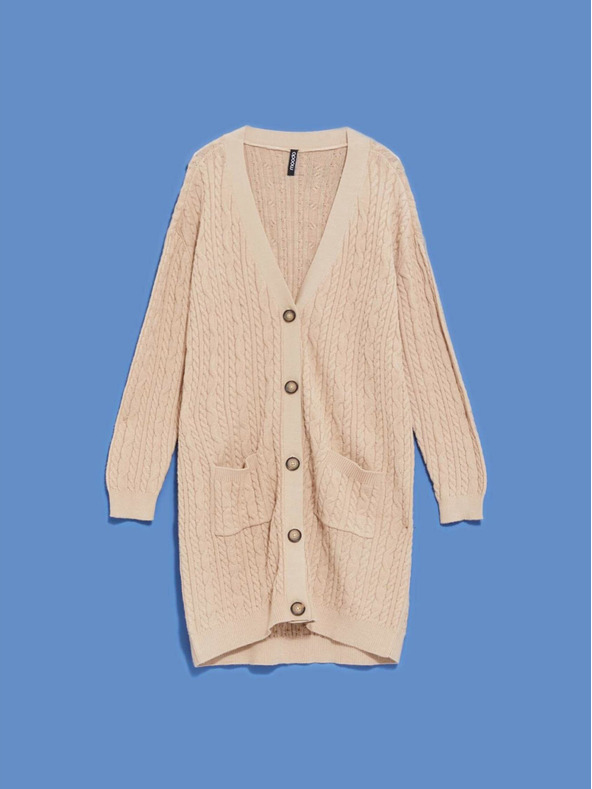 Moodo Béžový dámsky dlhý sveter Moodo