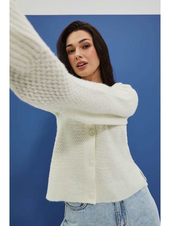 Moodo Biely dámsky sveter Moodo