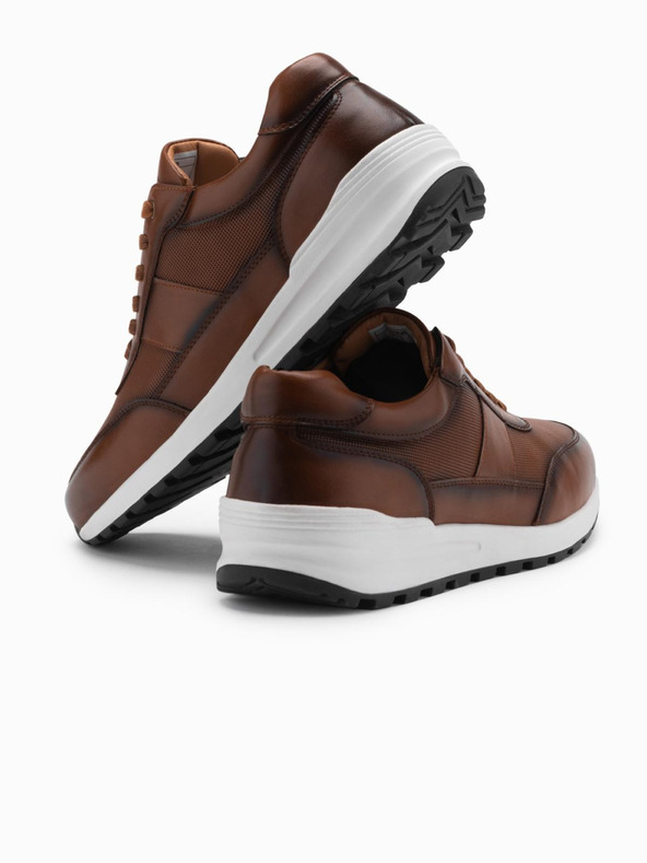 Ombre Clothing Pánske plátenné tenisky hnedé Ombre Clothing