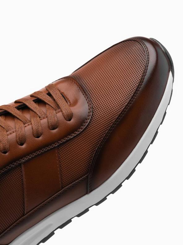 Ombre Clothing Pánske plátenné tenisky hnedé Ombre Clothing