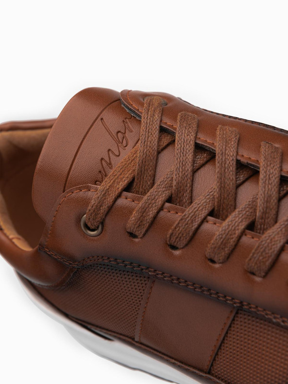 Ombre Clothing Pánske plátenné tenisky hnedé Ombre Clothing