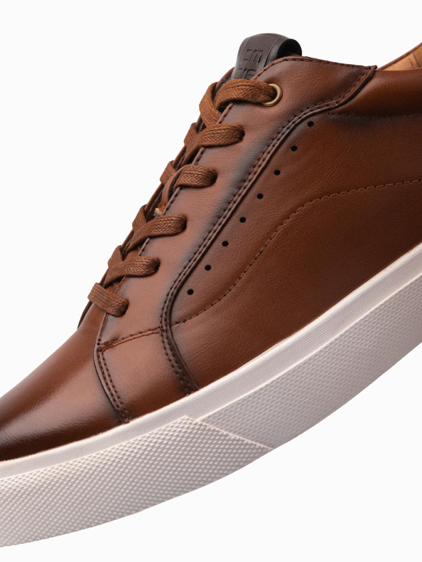Ombre Clothing Pánske plátenné tenisky hnedé Ombre Clothing