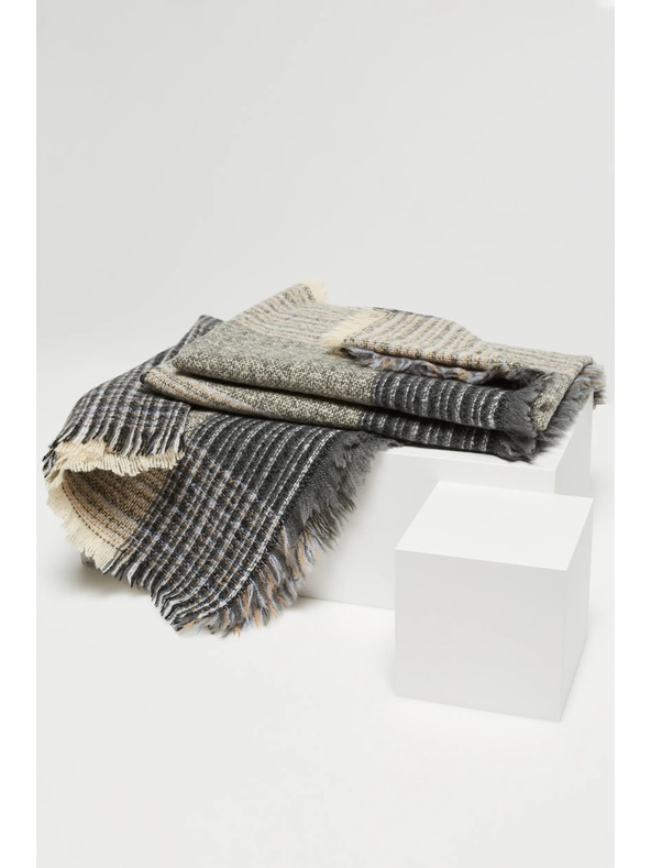 Moodo Béžovo-šedý dámsky šál Moodo