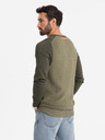 Ombre Clothing Pánsky pletený sveter RELAXED FIT so vzorom zelená Ombre Oblečenie