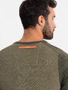 Ombre Clothing Pánsky pletený sveter RELAXED FIT so vzorom zelená Ombre Oblečenie