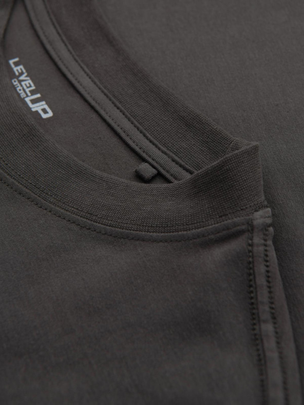 Ombre Clothing Pánske tričko LOOSE FIT s vreckom khaki Oblečenie Ombre