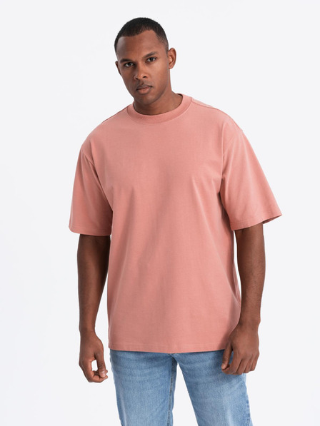 Ombre Clothing Pánske LOOSE FIT tričko s vreckom oranžové Ombre Clothing