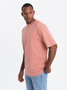 Ombre Clothing Pánske LOOSE FIT tričko s vreckom oranžové Ombre Clothing