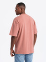 Ombre Clothing Pánske LOOSE FIT tričko s vreckom oranžové Ombre Clothing