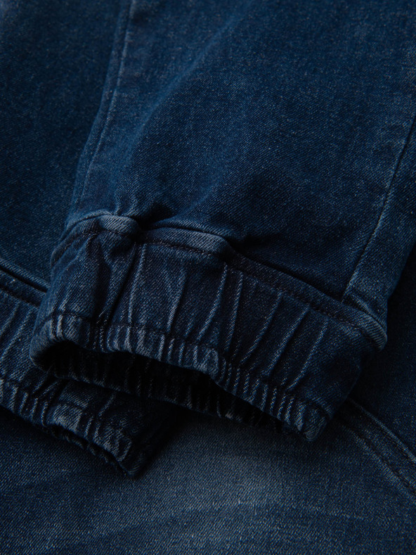 Ombre Clothing Pánske nohavice JOGGERY s cargo vreckami na zips modré Ombre Clothing