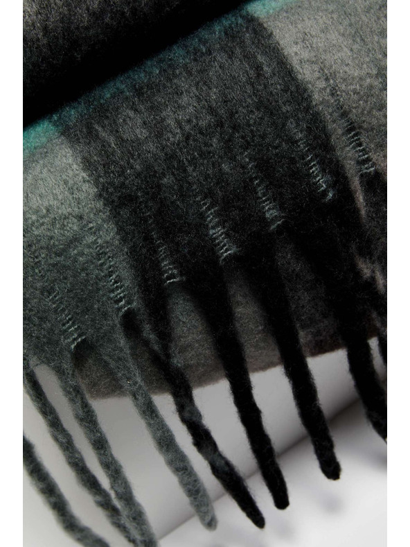 Moodo Modro-sivá dámska kockovaná šatka Moodo