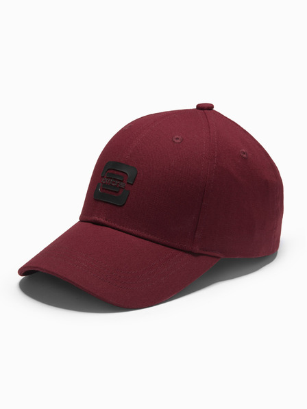Ombre Clothing Pánska bejzbalová čiapka s logom bordová Ombre Oblečenie