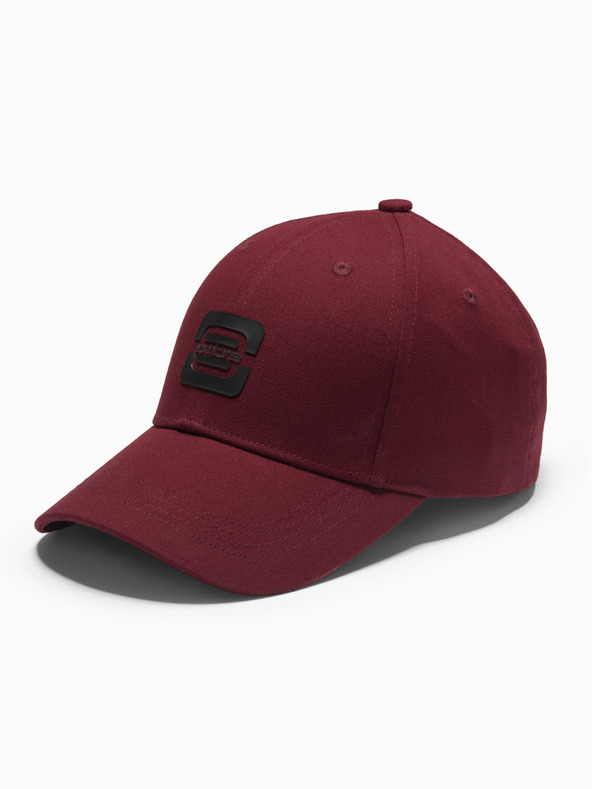 Ombre Clothing Pánska bejzbalová čiapka s logom bordová Ombre Oblečenie