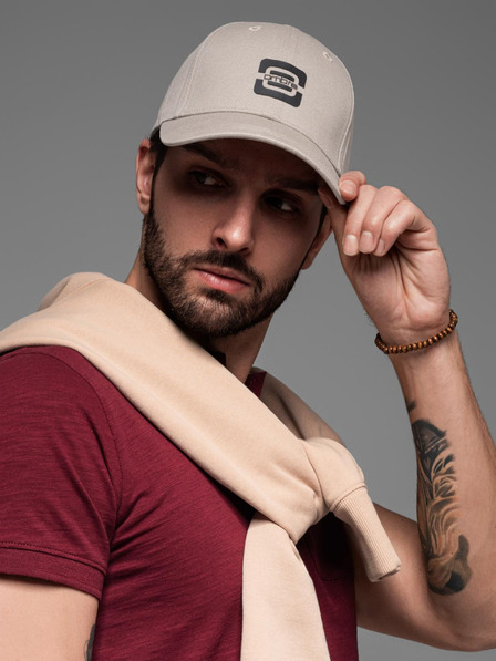 Ombre Clothing Pánska bejzbalová čiapka s logom šedá Ombre Oblečenie