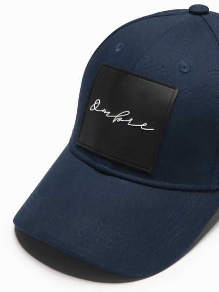 Ombre Clothing Pánska bejzbalová čiapka s veľkou nášivkou tmavomodrá Ombre Oblečenie