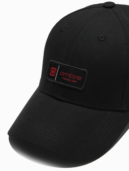 Ombre Clothing Pánska šiltovka s nášivkou čierna Ombre Oblečenie