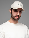 Ombre Clothing Pánska bejzbalová čiapka s kšiltom a nášivkou krémová Ombre Clothing