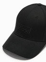 Ombre Clothing Pánska šiltovka s kšiltom a obdĺžnikovou nášivkou čierna Ombre Clothing