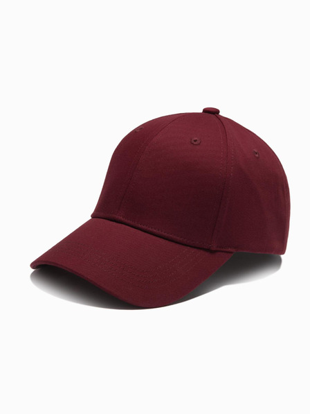 Ombre Clothing Pánska jednofarebná čiapka bordová Oblečenie Ombre