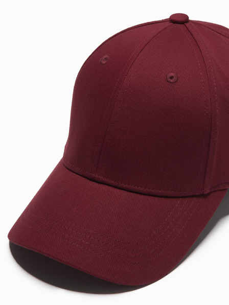 Ombre Clothing Pánska jednofarebná čiapka bordová Oblečenie Ombre
