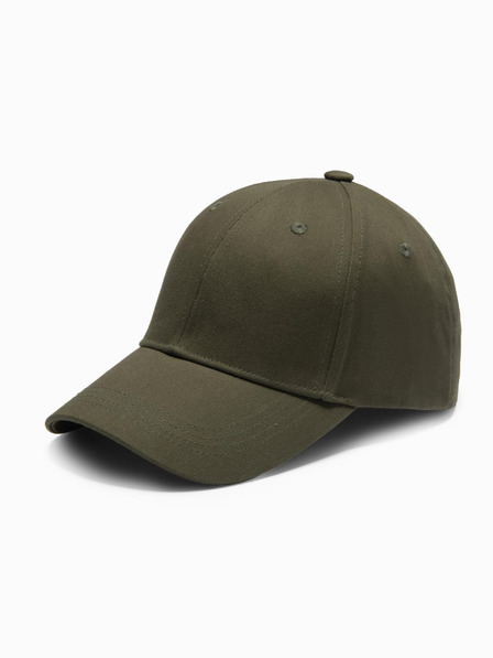 Ombre Clothing Pánska jednofarebná čiapka khaki Oblečenie Ombre