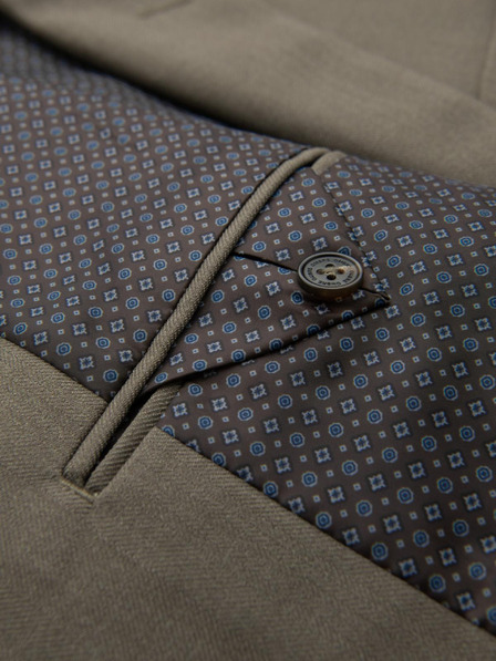 Ombre Clothing Elegantné pánske sako z vlnenej zmesi Khaki Ombre Oblečenie