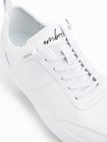 Ombre Clothing Unisex pánske ležérne topánky z eko nubuku biele Ombre Clothing