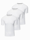 Ombre Clothing Súprava troch pánskych bavlnených tričiek BASIC s okrúhlym výstrihom Ombre Clothing