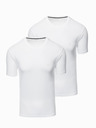 Ombre Clothing Súprava troch pánskych bavlnených tričiek BASIC s okrúhlym výstrihom Ombre Clothing