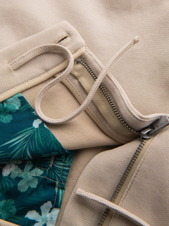 Ombre Clothing Pánske bavlnené teplákové šortky BASIC beige Ombre Oblečenie