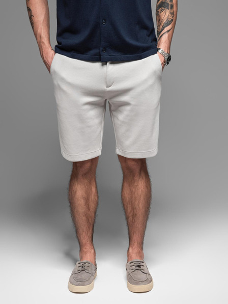 Ombre Clothing Pánske bavlnené teplákové šortky BASIC šedé Oblečenie Ombre