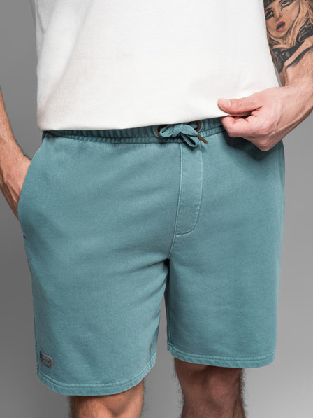 Ombre Clothing Pánske bavlnené teplákové šortky BASIC modré Ombre Oblečenie