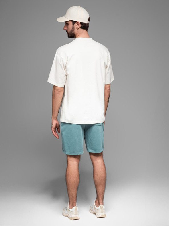 Ombre Clothing Pánske bavlnené teplákové šortky BASIC modré Ombre Oblečenie