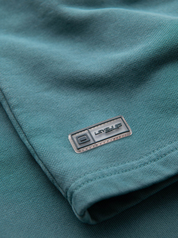 Ombre Clothing Pánske bavlnené teplákové šortky BASIC modré Ombre Oblečenie