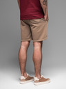 Ombre Clothing Pánske bavlnené teplákové šortky BASIC hnedé Ombre Oblečenie