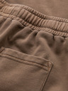 Ombre Clothing Pánske bavlnené teplákové šortky BASIC hnedé Ombre Oblečenie