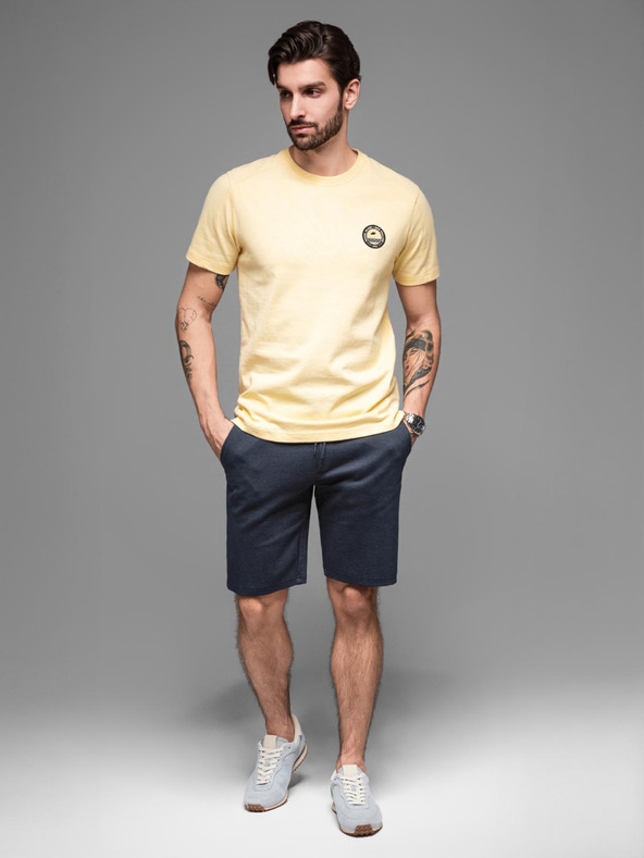 Ombre Clothing Pánske bavlnené teplákové šortky BASIC modré Ombre Oblečenie