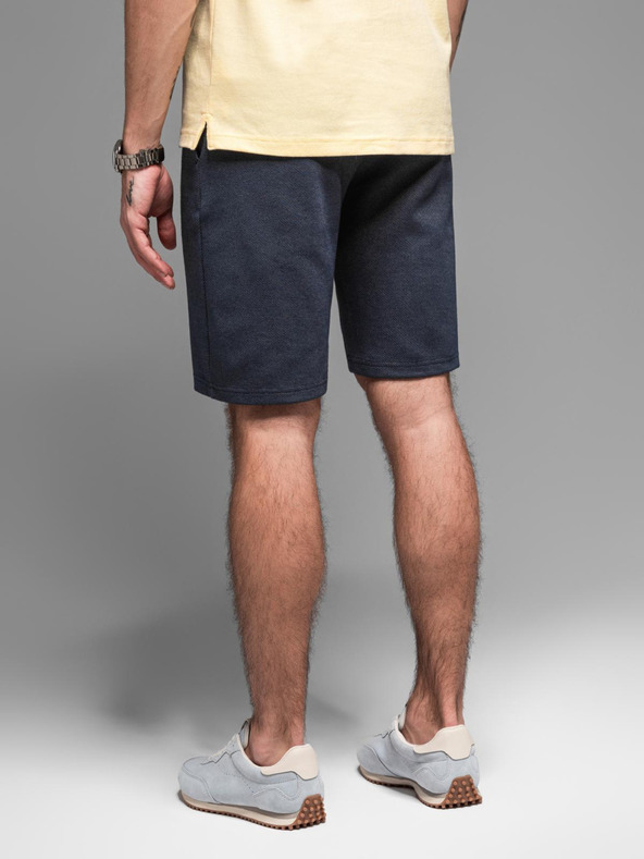 Ombre Clothing Pánske bavlnené teplákové šortky BASIC modré Ombre Oblečenie