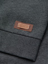 Ombre Clothing Pánska mikina s kapucňou na gombíky - grafitový melír V4 OM-SSZP-0186 Ombre Clothing