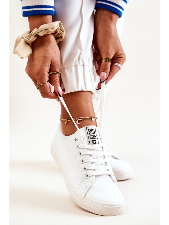 BIG STAR SHOES Dámske kožené tenisky Big Star - biele