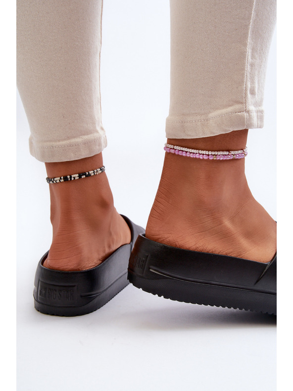 BIG STAR SHOES Dámske penové papuče na platforme s prackou Big Star čierne